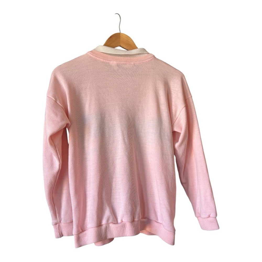 Eileen Vintage Double Collar Pastel Sweater Size M Hearts - Picture 4 of 6